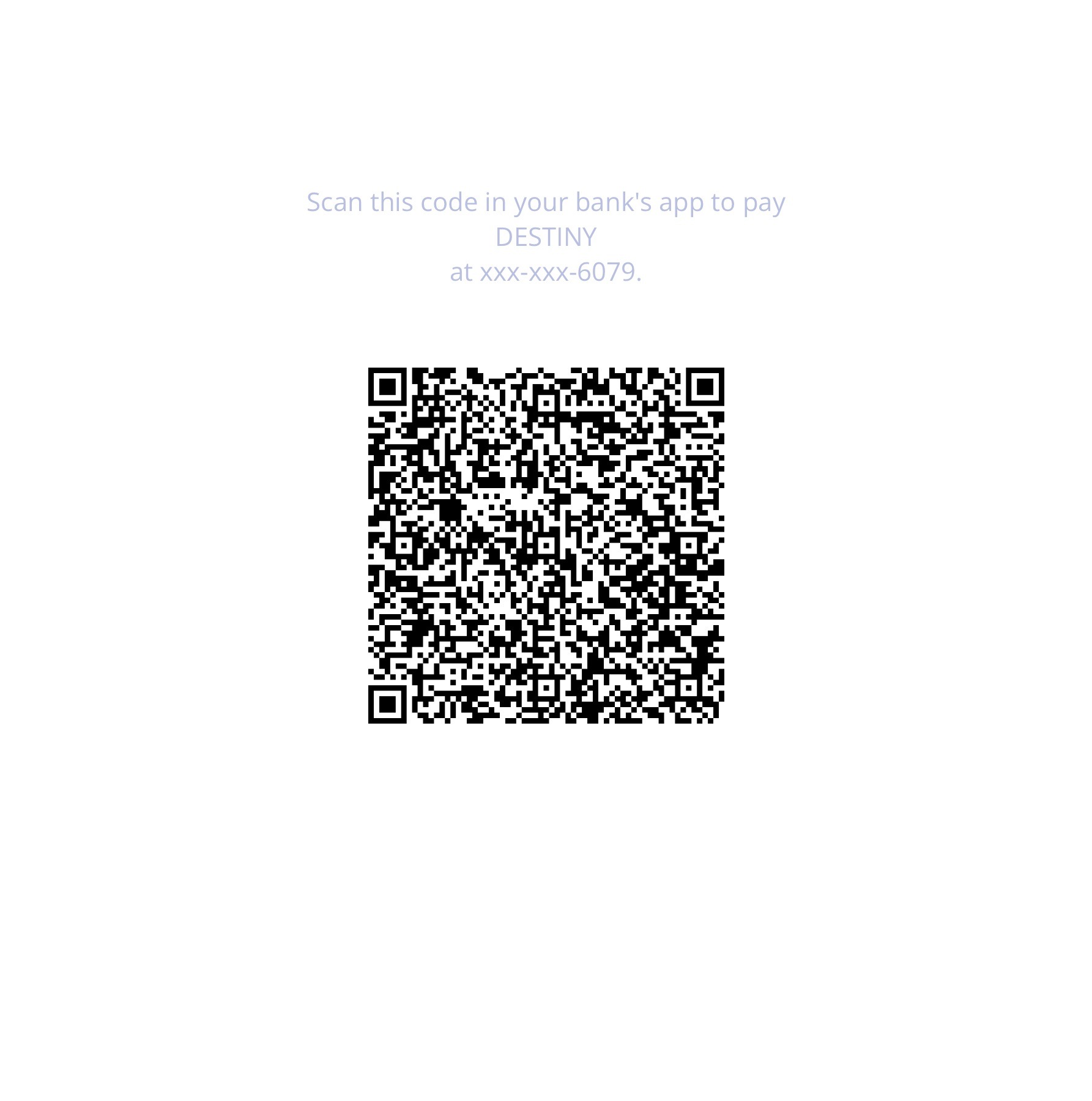 Zelle QR code to pay Destiny